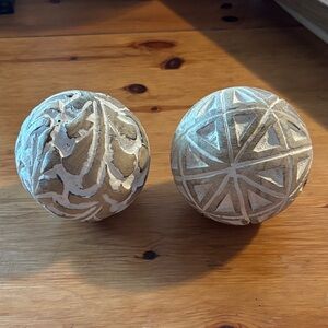 Carved Wood Decorative Balls